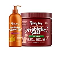 Ancient Elements Probiotics for Dogs - Chewable Dog Probiotic Supplement + Pure Wild Alaskan Salmon Oil for Dogs & Cats - Supports Joint Function