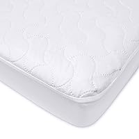 American Baby Company Waterproof Fitted Crib and Toddler Mattress Protector, Quilted and Noiseless Crib & Toddler Mattress Pad Cover, White, 52