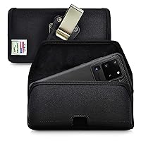 Turtleback Belt Clip Case Designed for Galaxy S24 S23 S22 S21 S20 Ultra Belt Holster Black Nylon Pouch with Heavy Duty Rotating Belt Clip, Horizontal Made in USA