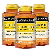 Mason Natural Lutein Plus with Zeaxanthin, Vitamins A, C, E, Zinc and Copper - Healthy Vision and Eye Function, Supports Eye Health, 60 Tablets (Pack of 3)