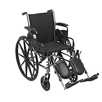 Drive Medical Cruiser III Light Weight Wheelchair with Flip Back Removable Arms, Desk Arms, Elevating Leg Rests, 20'' Seat