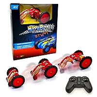 MUKIKIM Hyper Runner Stunt - Red – Remote Control Race Car Rocks Super High-Speed Stunts & Moves! 360° Spins & Transforming Body with Fun Light! Quick USB Charge. Not Your Normal RC Car!