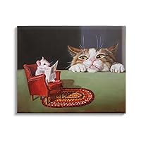 Stupell Industries Manx Cat Watching Mouse Canvas Wall Art Design by Lucia Heffernan