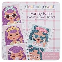 Stephen Joseph, Funny Faces 50 pc Magnetic Travel Play Set – Fun Game for Families, Ideal for Ages 3+ – Travel Game for Kids with Travel Tin, Girl