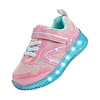 YESKIS Toddler Boys Girls Light Up Shoes LED Flashing Lightweight Mesh Breathable Adorable Running Sneakers for Toddler and Little Kid