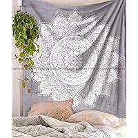 Sophia Art Grey Flower Ombre Hippie Tapestry Hippy Ombre Mandala Bohemian Tapestries Indian Dorm Decor Psychedelic Tapestry Wall Hanging Ethnic Decorative Art