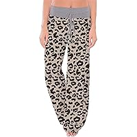Andongnywell Women's Comfy Casual Pajama Pants Print Drawstring Palazzo Lounge Pants Belted Wide Leg Long Yoga Pant