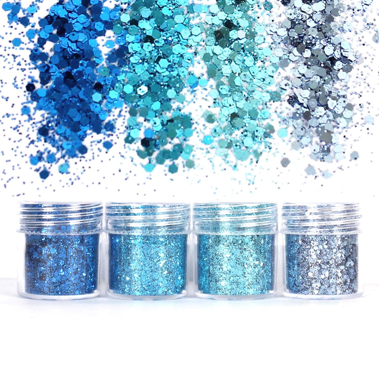 Unime Body Glitter 16 Colors Chunky Glitter for Body Face Hair Make Up Nail Art Mixed Color Glitter