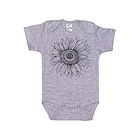 Sunflower Baby Onesie/Sunflower Sketch/Newborn Flower Outfit/Sublimated Design