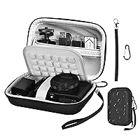 EMART Digital Camera Case,Small Camera Bag Fit Max 6x4x1.5inch(L*W*H) Camera/Canon PowerShot ELPH 180 /Sony DSCW800/Sony ZV-1 /Canon G7x Ⅱ, Camera Carrying Case with EVA Anti-Shock Bubble (Case Only)