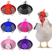 Chicken Hats, 6Pcs Chicken Helmet Chicken Clothes for Hens Real Chickens Mini Hat Rooster Duck Parrot Poultry Stylish Show with Adjustable Elastic Chin Strap (Style C)
