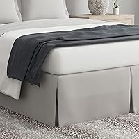 Bed Maker’s Never Lift Your Mattress Wrap Around Bed Skirt, Classic Style, Low Maintenance Wrinkle Resistant Fabric, Traditional 14 Inch Drop Length, Queen, Soft Silver
