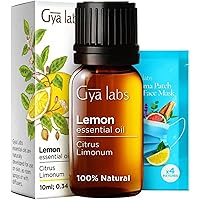 Gya Labs Lemon Essential Oil for Diffuser - 100% Natural Lemon Oil Essential Oil for Skin, Self-Care - Lemon Essential Oil for Cleaning, Diffusion, DIY, Aromatherapy - Refreshing Scent (0.34 Fl Oz)