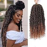 Passion Twist Hair - 8 Packs 12 Inch Passion Twist Crochet Hair For Women, Crochet Pretwisted Curly Hair Passion Twists Synthetic Braiding Hair Extensions (12 Inch 8 Packs, T30)