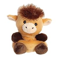 Aurora® Adorable Palm Pals™ Hubert Highland Cow™ Stuffed Animal - Pocket-Sized Play - Collectable Fun - Brown 5 Inches