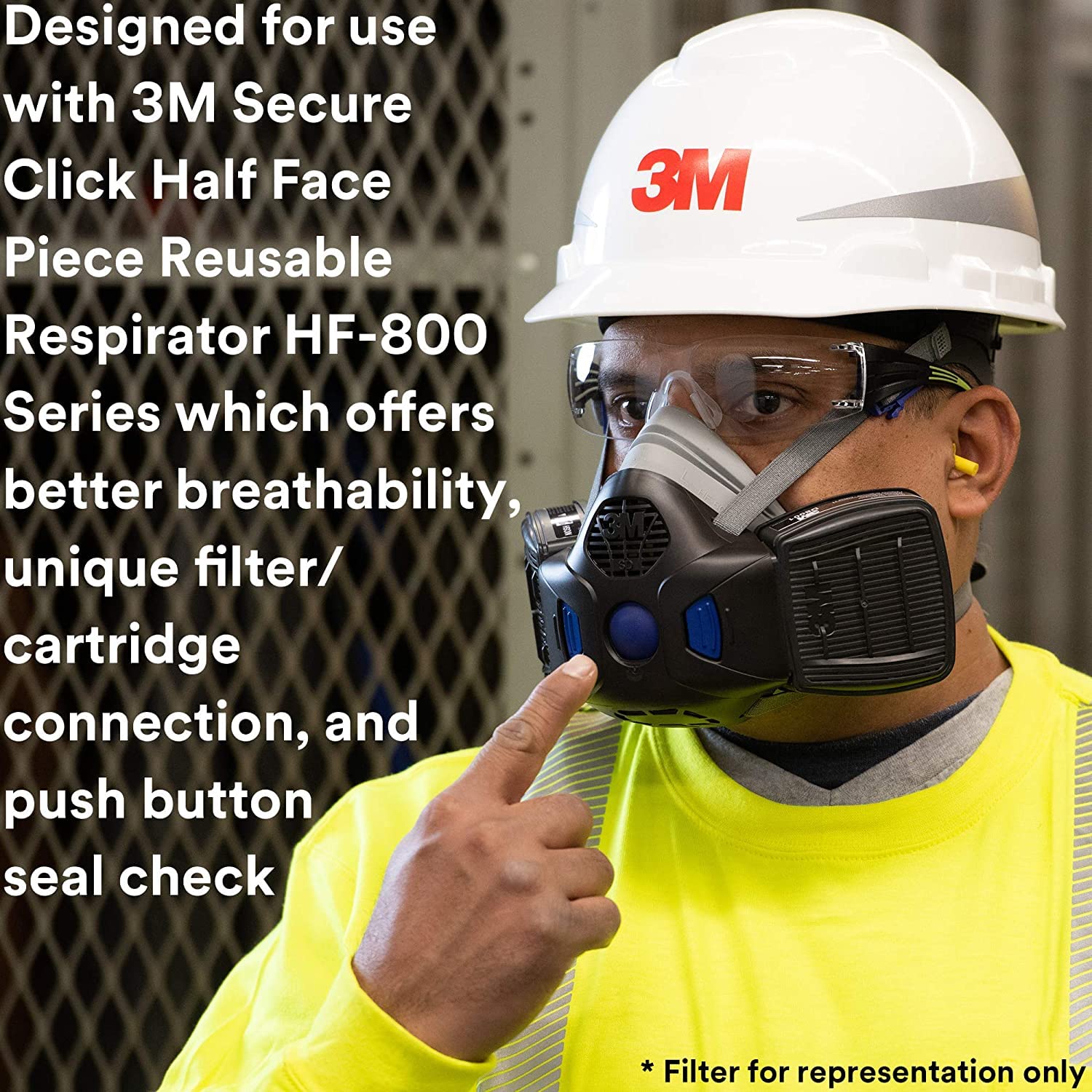 Secure Click P100 Respirator Cartridge/Filter, Secure Click D80921 Organic Vapors Combination Cartridge, NIOSH Approved, Dual-Flow for Greater Breathability and Comfort, 1 Pair