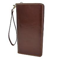 DR433 Exclusive Leather Passport Travel Wallet Brown