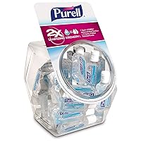 Purell Advanced Hand Sanitizer Refreshing Gel, Clean Scent, 1 Fl Oz Travel Size Flip-Cap Bottle with Display Bowl (Pack of 36), 3901-36-BWL