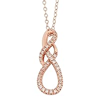 Gold Over Sterling Silver And Cubic Zirconia Fancy Infinity Necklace (18 inch)