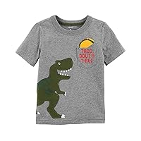 Carter's Baby Boys' Dinosaur Jersey Tee, Gray