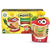 Mott's Cinnamon Applesauce, 3.2 oz clear pouches, 48 Count (4 Packs of 12)