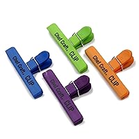 Vibrant Plastic 4 Piece Large Bag Clip Set, 4-Pack, Green/Blue/Orange/Purple