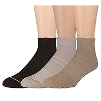 3 Pairs of Gold Toe Mens High Performance Ankle Socks, Assorted Style Sports Sock (Assorted A)