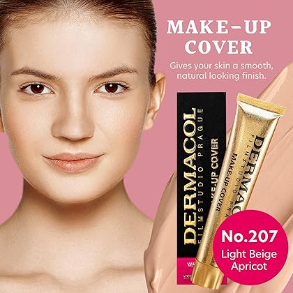 Dermacol - Full Coverage Foundation, Liquid Makeup Matte Foundation with SPF 30, Waterproof Foundation for Oily Skin, Acne, & Under Eye Bags, Long-Lasting Makeup Products, 30g, Shade 207