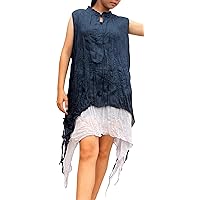 RaanPahMuang Brand Light Gypsy Cotton Chinese Cut Layered Sleeveless Outfit