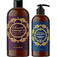 Massage Oils for Massage Therapy Bundle - Maple Holistics Massage Oil Kit with 16 Fl Oz Aromatherapy Lavender Massage Oil for Couples Plus Vanilla Scented Massage Oil Made with Pure Essential Oils