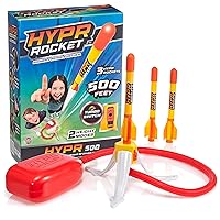 Hypr Rocket Launcher for Kids - Patented Designed Launcher Reach up to 500 Feet with Turbo Mode, 3 Rockets Included, Connectable Launcher for Multi Player Fun, Easy Set Up, Durable, Kids Outdoor Toys