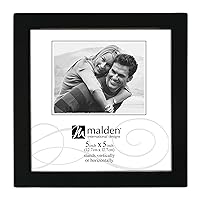 Malden International Designs Black Concept Wood Picture Frame, 5x5, Black