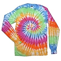 Tie Dye Long Sleeve Shirt Eternity Multi Color Rainbow Swirl T-Shirt 2XL