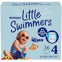 Huggies Little Swimmers Disposable Swim Diapers, Size 4 (24-34 lbs), 36 Ct (2 packs of 18), Packaging May Vary