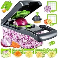 Original Vegetable PRO Chopper, 13 in 1 Multifunctional Food Chopper, Kitchen Slicer Dicer Grater Peeler Cutter with 8 Blades, Potato Tomato Onion Carrot Ginger Fruits Veggie Chopper with Container