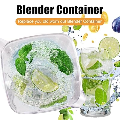 64 OZ Container Blender Pitcher for Vitamix 5000 5200 6300 760 Blender Jar  Cup Replacement Parts Accessories with Red Lid