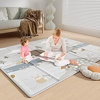 Fodoss Baby Play Mat, 59x71inch Play Mat, 0.4 in Thick Foam Play Mat, Waterproof,Free from BPA, PVC, Phthalates, Playmat for Babies, Foldable Play Mat forBabies, Large Infant Playmat