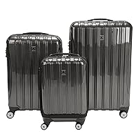 DELSEY Paris Helium Aero Hardside Expandable Luggage with Spinner Wheels, Brushed Charcoal, 3-Piece Set (19/25/29)