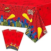 Wiooffen 3 Pcs Spider Themed Tablecloths Super Movie Hero Spider Tablecover for Birthday Party Supplies Table Cover Table Decorations for Kids Boys Baby Shower Party Favors Decorations