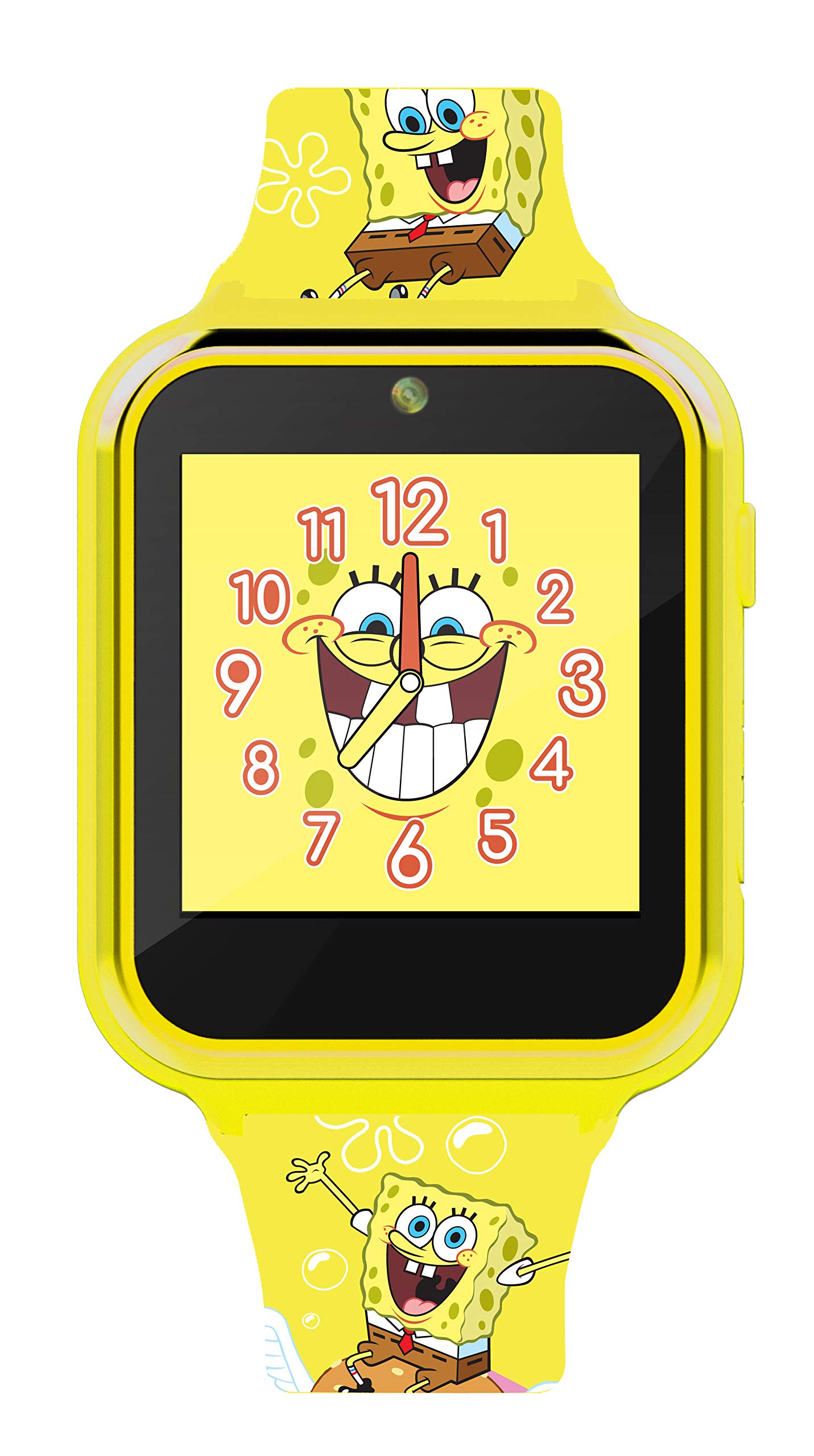 Accutime Kids Nickelodeon Spongebob Squarepants Yellow Educational Learning Touchscreen Smart Watch Toy for Boys, Girls, Toddlers - Selfie Cam, Games, Alarm, Calculator (Model: SGB4090AZ)