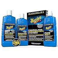 Meguiar's M4965 Marine/RV Fiberglass Restoration System - RV and Boat Gel Coat Restoration for Professional Results - Enhance Your Boat's Appearance and Increase Your Boat's Value