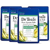 Dr Teal's Pure Epsom Salt, Glow & Hydrate with Ceramides, Avocado Oil & Essential Oils, 3 lbs (Pack of 4)