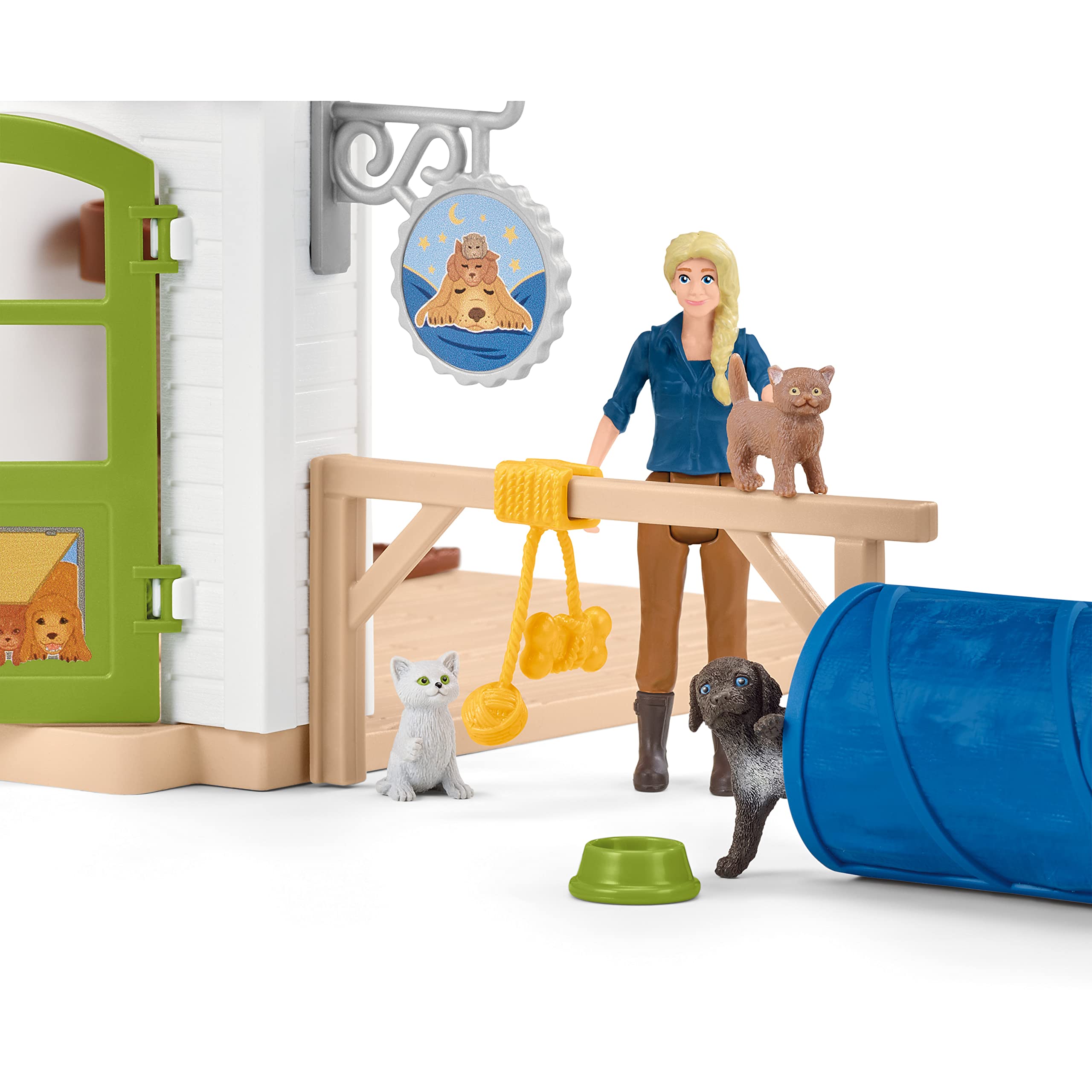 Schleich Farm World, Animal Toys for Kids, Pet Hotel Playset with Baby Animal Figurines, Dog Cat, and Bunny Toys