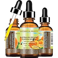 Australian ORGANIC PUMPKIN SEED OIL 100% Pure Natural Virgin Unrefined Cold Pressed Carrier Oil. 4 Fl.oz.- 120 ml. for Face, Skin, Hair, Lip, Nails by Botanical Beauty
