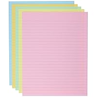 School Smart Ruled Exhibit Paper, 8-1/2 x 11 Inches, Assorted Colors, 500 Sheets - 085454