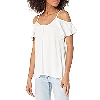 Lucy Love Juniors' Hollie Short-Sleeve Cold-Shoulder Top
