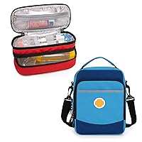 CURMIO Double Layer EpiPen Carrying Case for Kids, Insulated Medicine Travel Bag for Epi Pens, Auvi-Q, Asthma Inhaler, Spacer