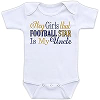 DoozyDesigns Hey Girls That Football Star is My Uncle - Cute Baby Boy Bodysuit