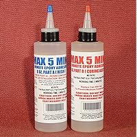 MAX 5 MIN A/B - 5 Minute Set Time Epoxy Resin, 16-Fl.Oz Kit, Low Cost Bulk Kit, High Adhesion Strength, Toughened, 1:1 Mix Ratio, Fast Repair for Bonding, Gap & Void Filling, Strong & Waterproof