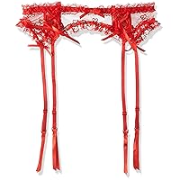 Music Legs Women's Heart Embroidered Mesh Lace Trim Plus Size Garter Belt